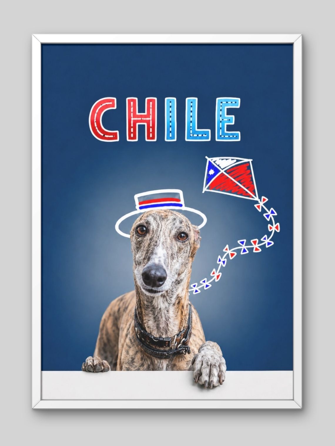 Cuadro Personalizado de Mascota – Edición Patriota Chilena 2