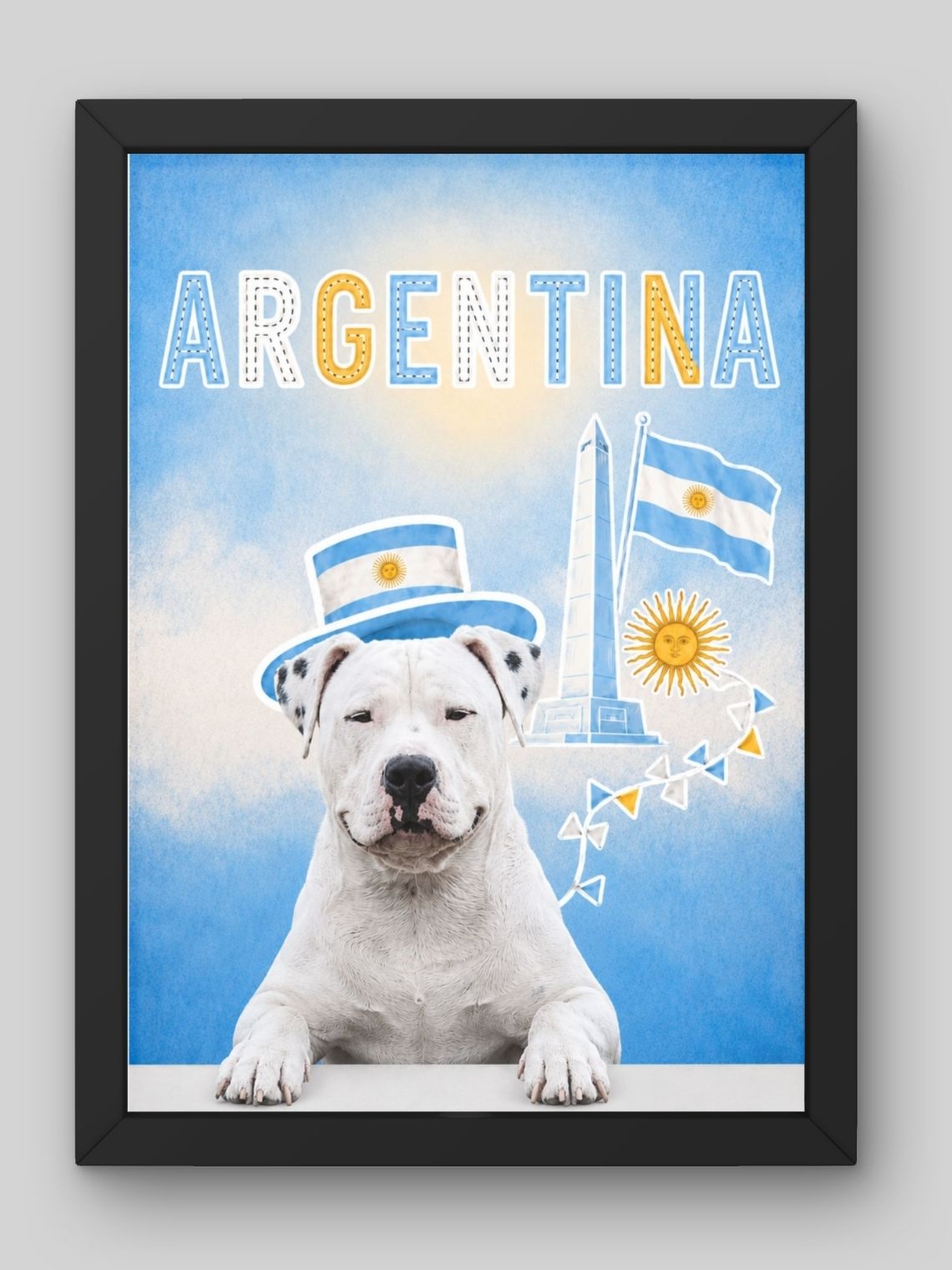Cuadro Personalizado de Mascota – Edición Patriota Argentina 1