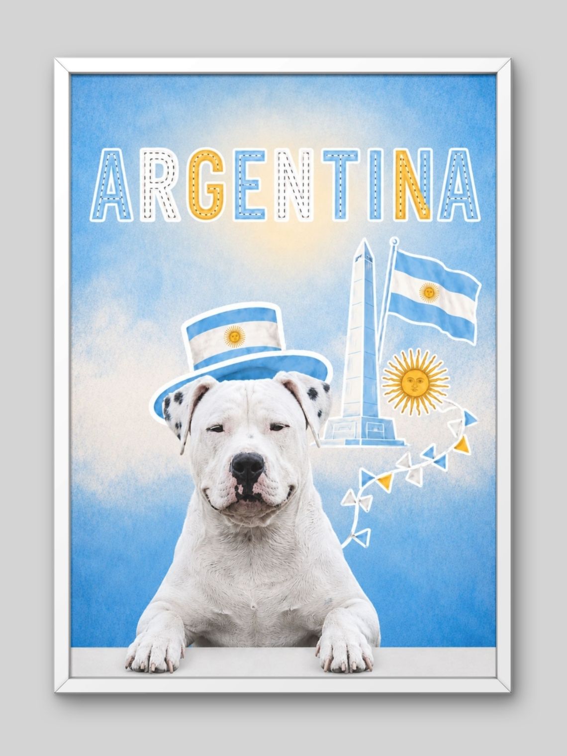 Cuadro Personalizado de Mascota – Edición Patriota Argentina 2