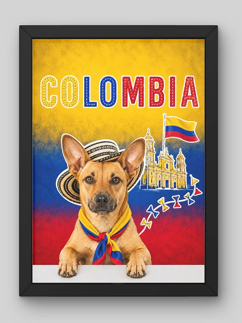Cuadro Personalizado de Mascota – Edición Patriota Colombiana