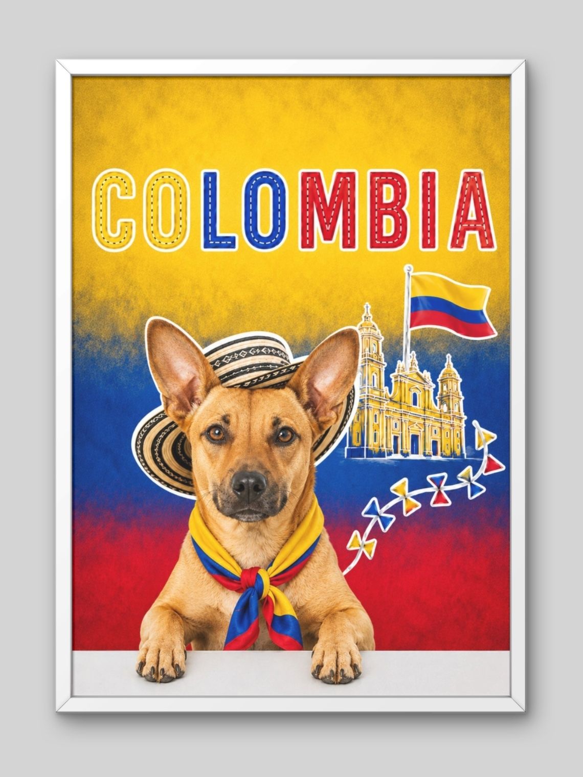 Cuadro Personalizado de Mascota – Edición Patriota Colombiana 2