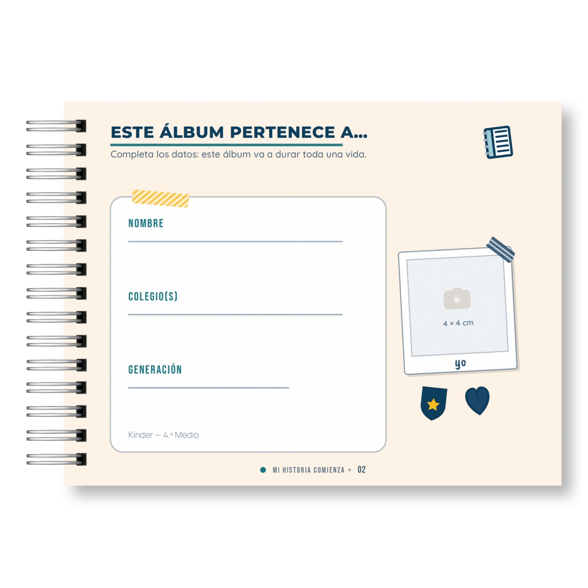 Álbum de Toda mi Etapa Escolar – Mi Historia Escolar Versión Hombre 3