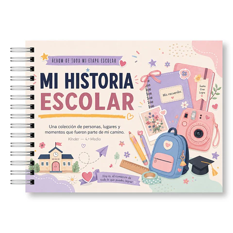 Álbum de Toda mi Etapa Escolar – Mi Historia Escolar Versión Mujer