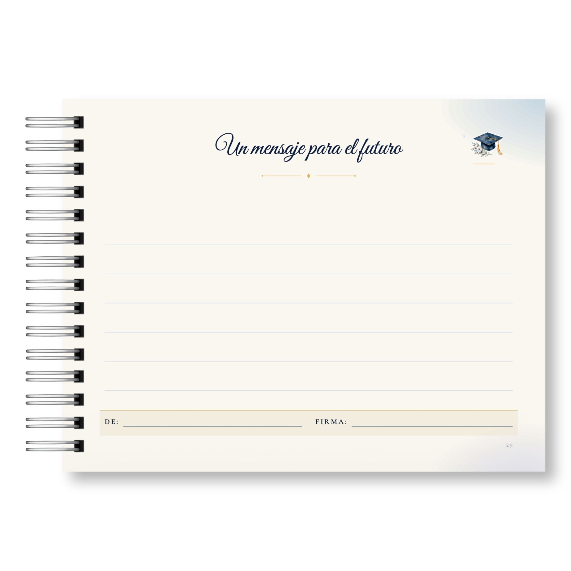 Libro de Firmas de Graduación – Palabras para Tu Futuro Versión Hombre 9