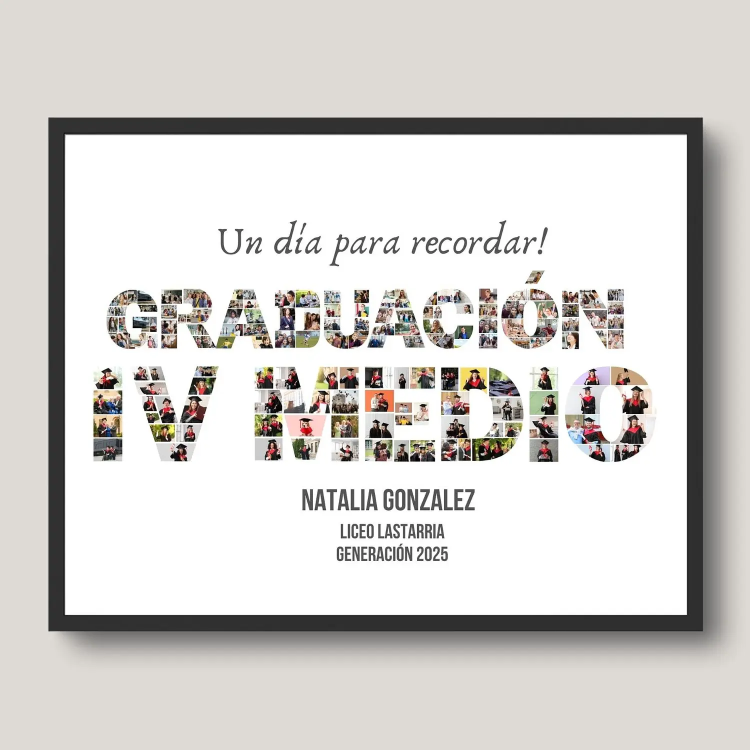 Cuadro Graduación «Un Día para Recordar» Letras con Fotos 1