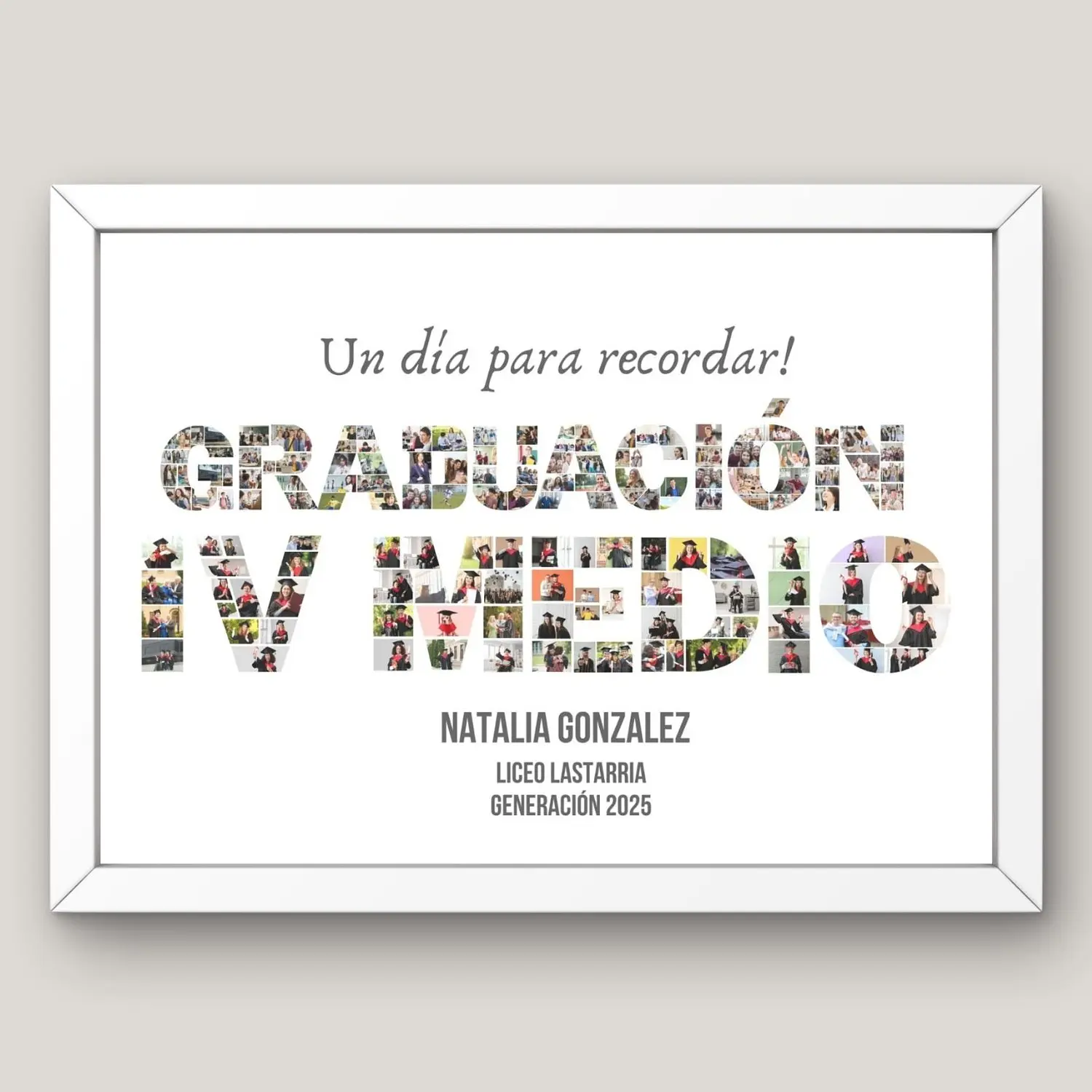 Cuadro Graduación «Un Día para Recordar» Letras con Fotos 2