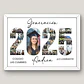 Cuadro Graduación Collage Número del Año con Foto Central - Miniatura 2