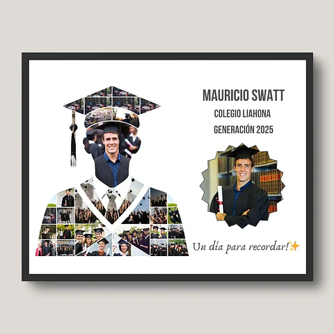 Cuadro Graduación Silueta del Graduado con Retrato