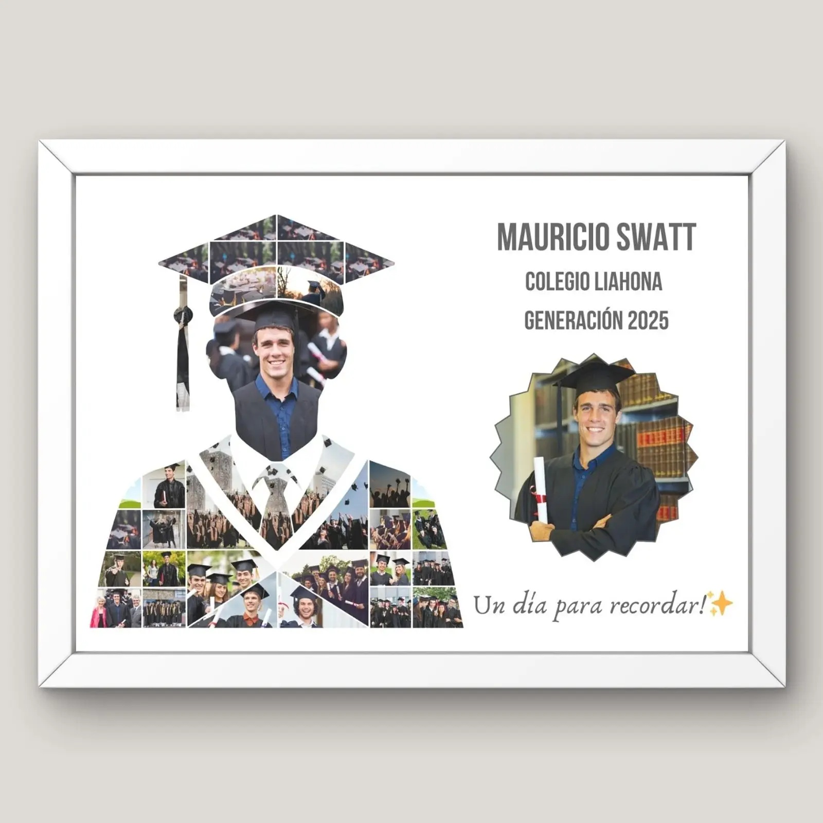 Cuadro Graduación Silueta del Graduado con Retrato 2