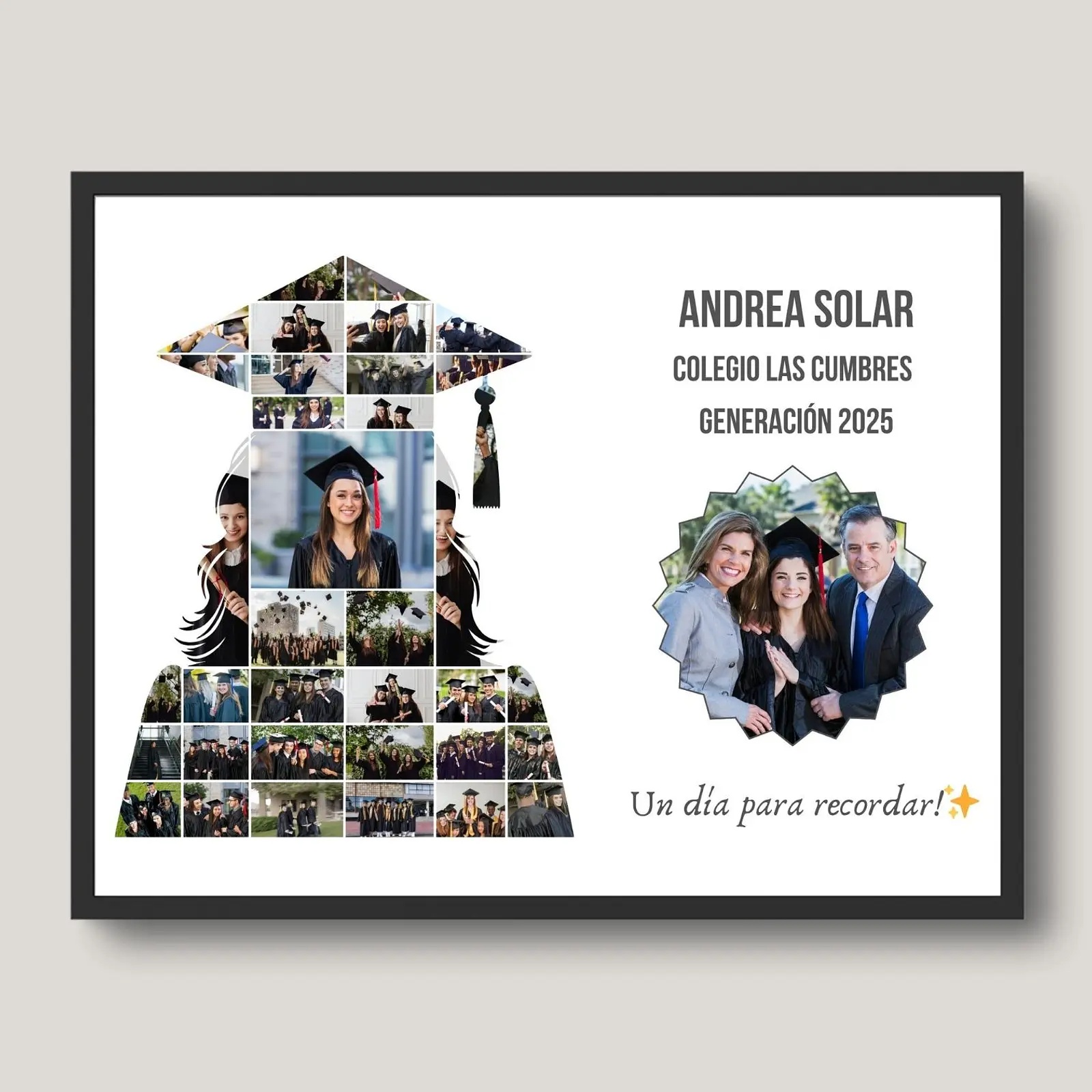 Cuadro Graduación Silueta de Toga con Retrato 1