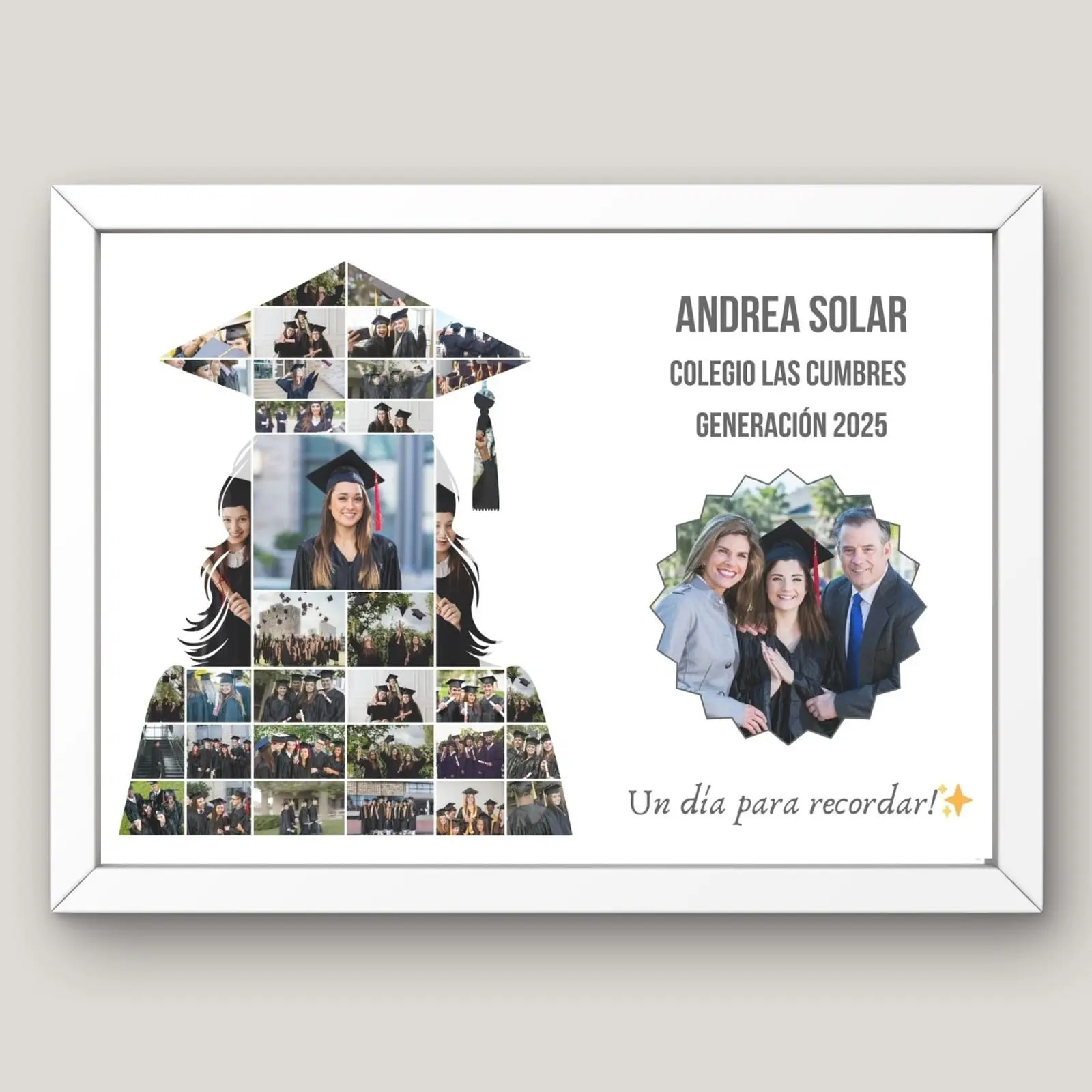 Cuadro Graduación Silueta de Toga con Retrato 2