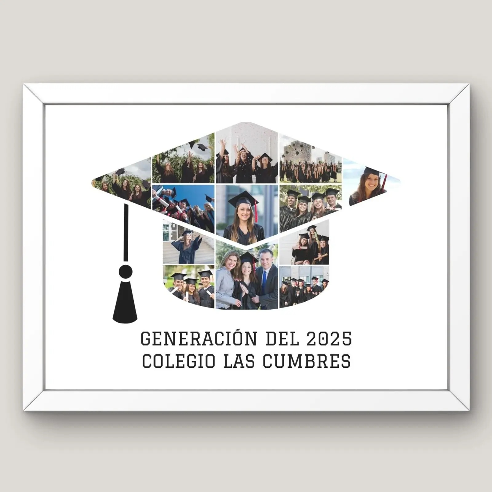 Cuadro Graduación Collage Birrete con Fotos 2
