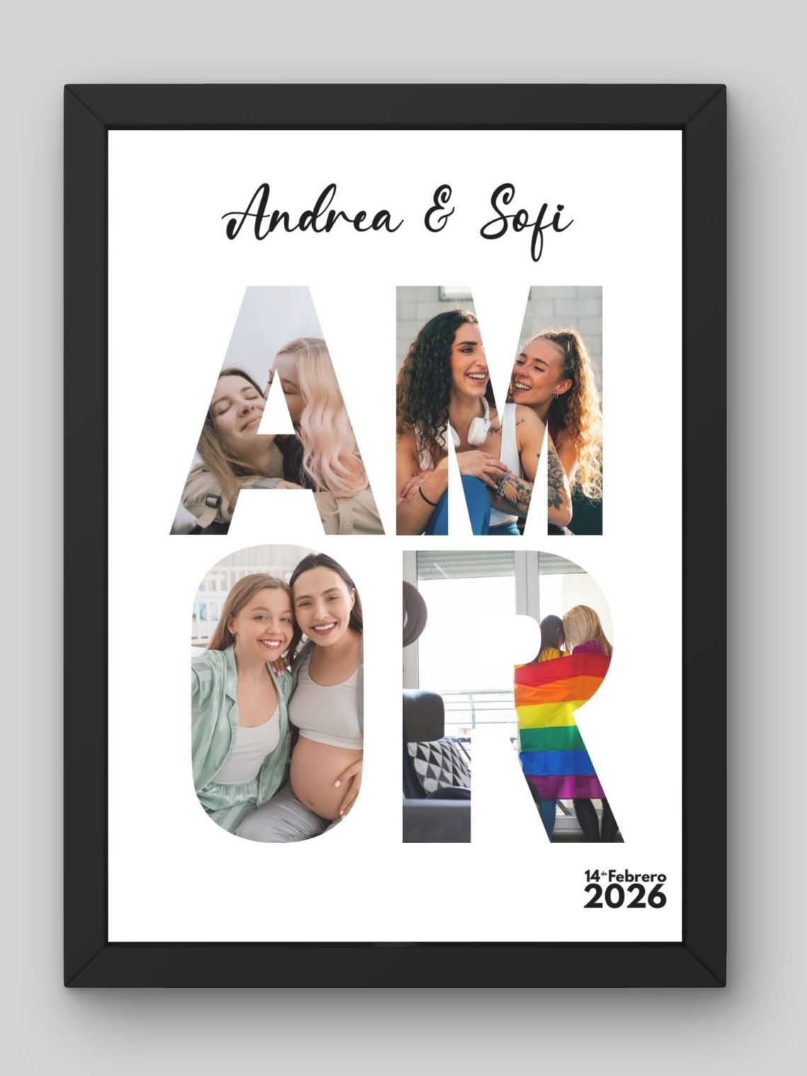 Cuadro Enamorad@s Letras «Amor» con Fotos 1