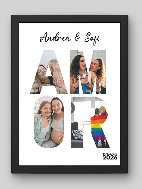 Cuadro Enamorad@s Letras «Amor» con Fotos