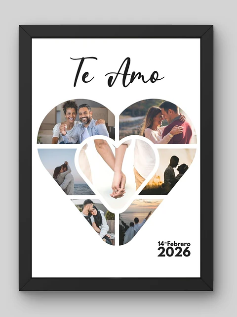Cuadro Enamorad@s Corazón «Te Amo» con Foto Central