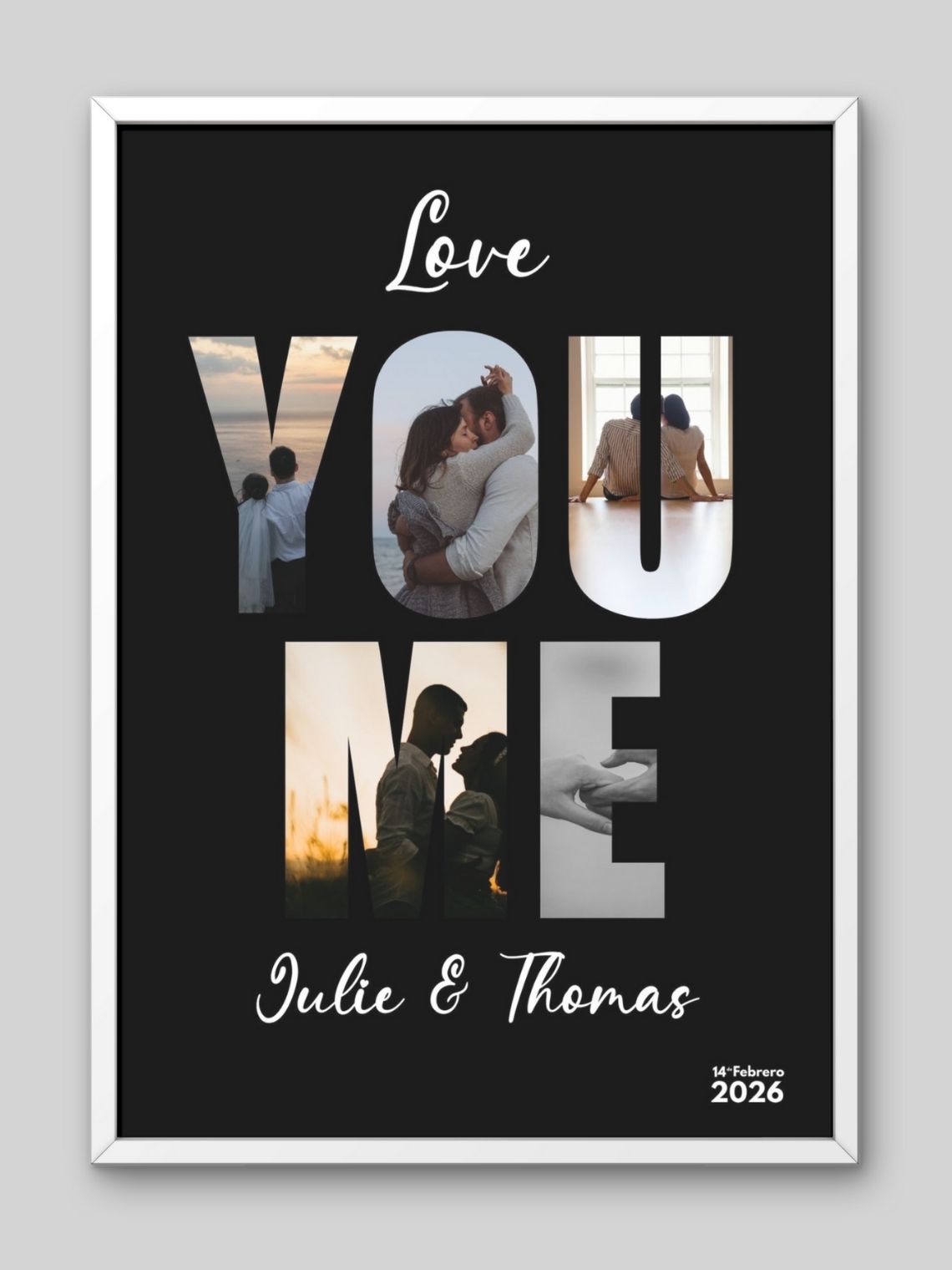 Cuadro Enamorad@s Letras «You & Me» con Fotos 2