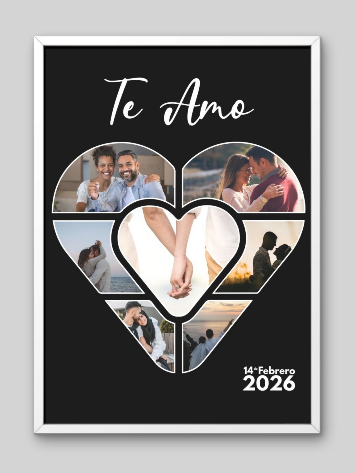 Cuadro Enamorad@s Corazón «Te Amo» con Foto Central 2