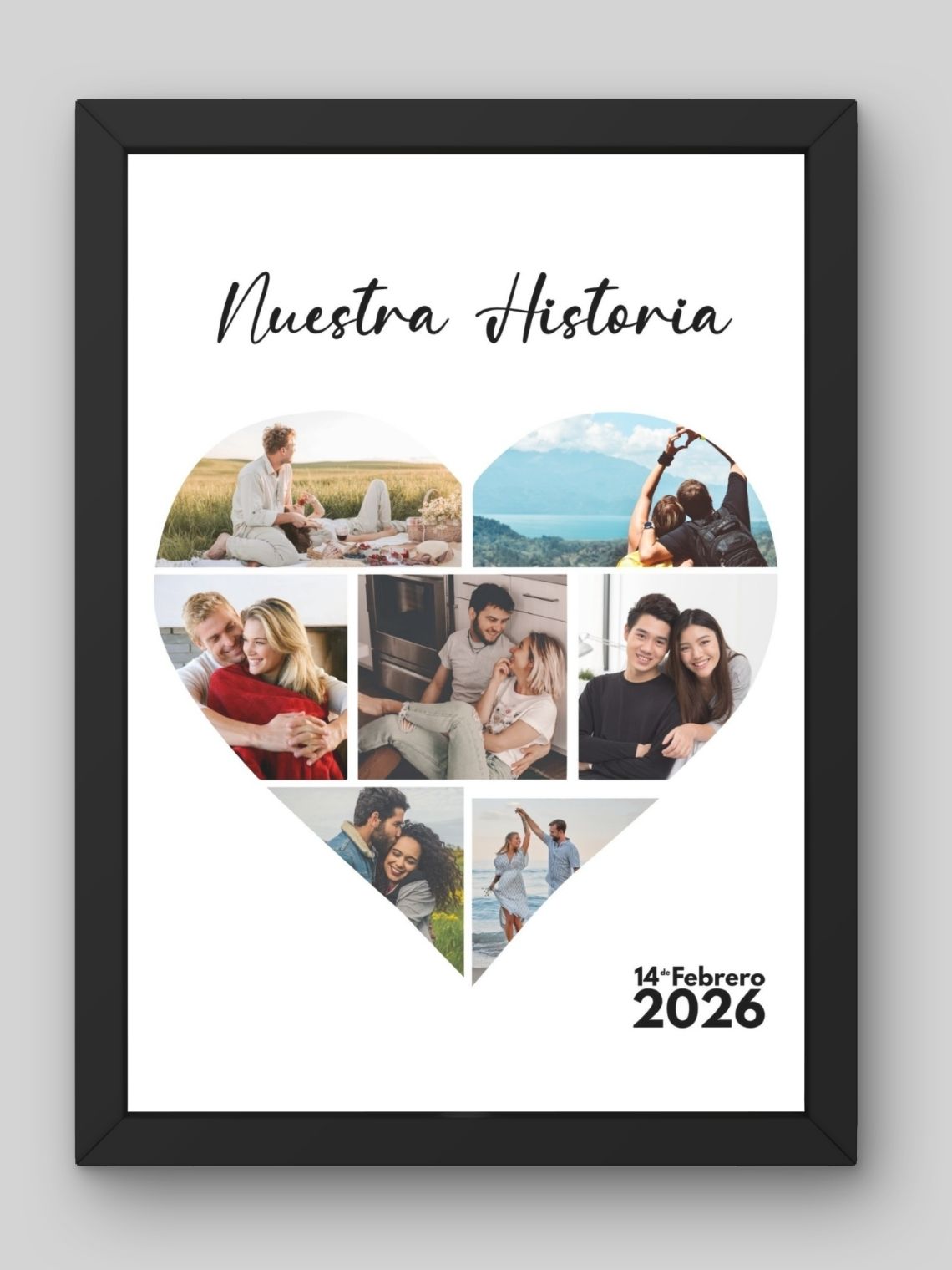 Cuadro Enamorad@s Corazón «Nuestra Historia» 1