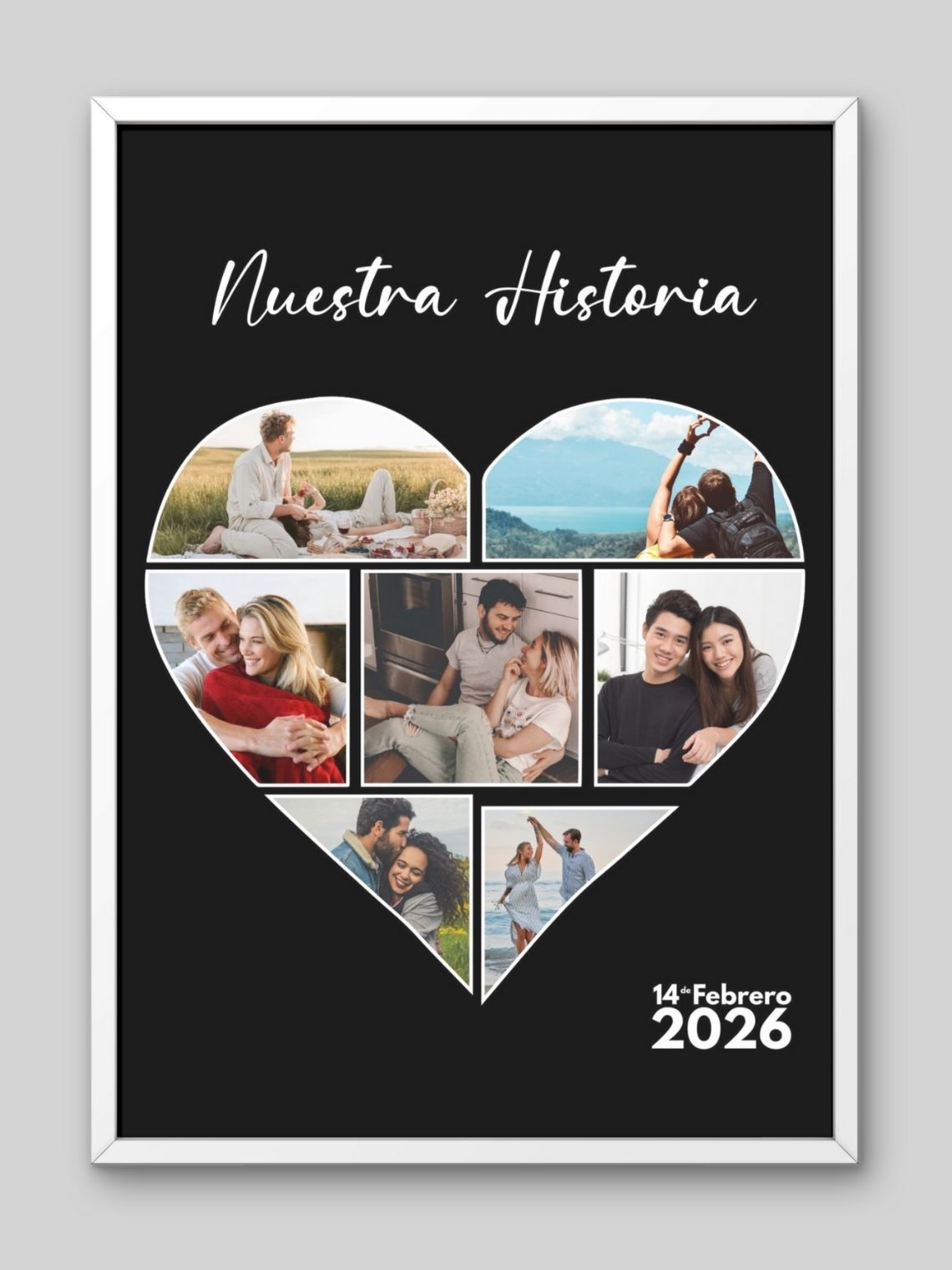 Cuadro Enamorad@s Corazón «Nuestra Historia» 2