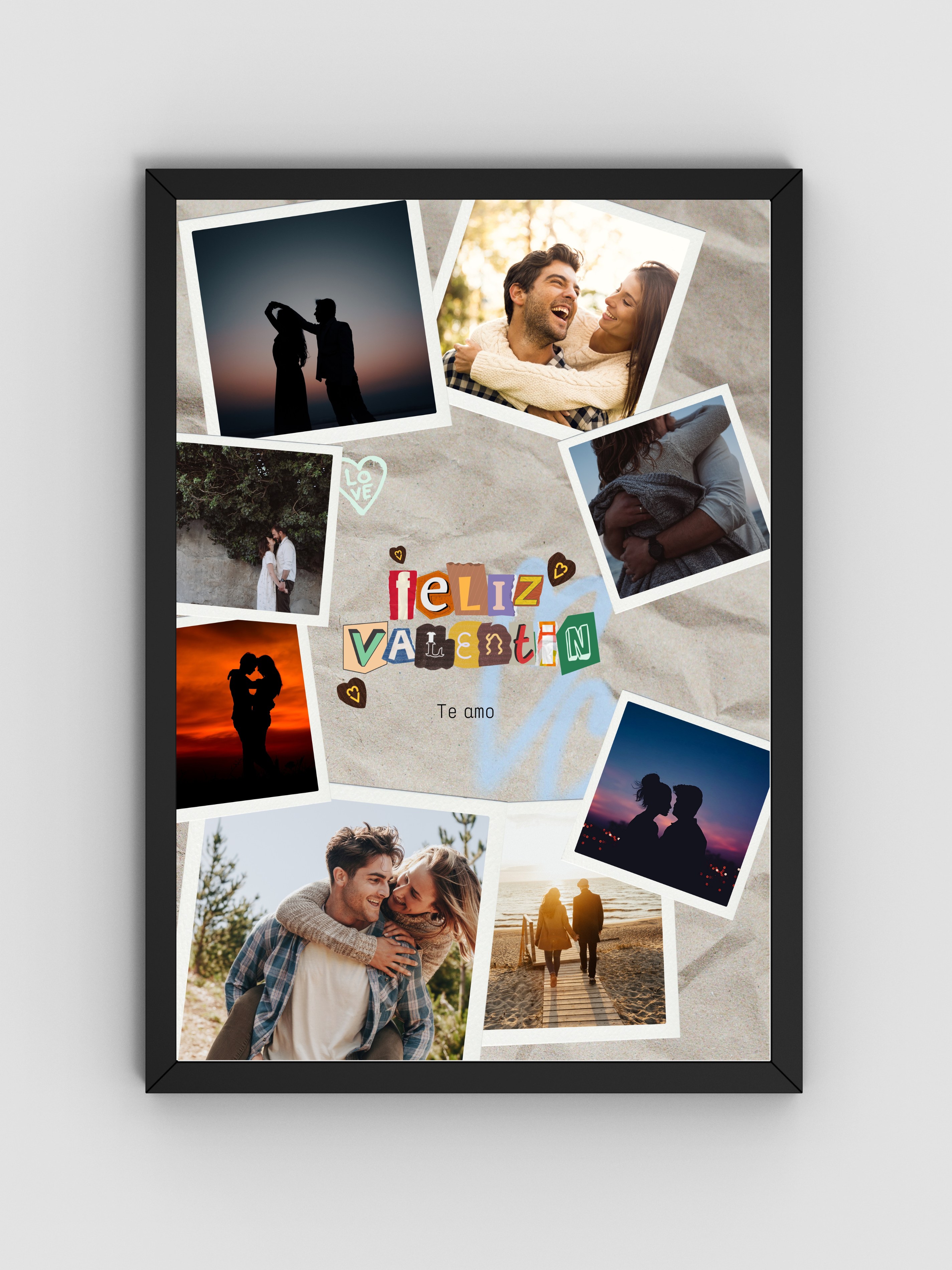 Cuadro Parejas Scrapbook «Feliz Valentín» 1