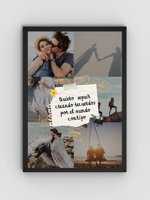 Cuadro Parejas Collage Viajero Recuerdos por el Mundo