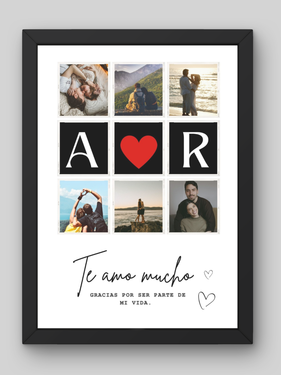Cuadro Legado de Amor Iniciales con Corazón 1