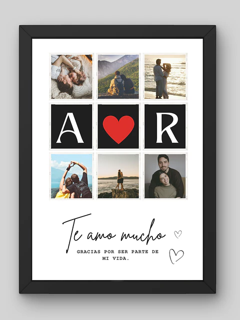 Cuadro Legado de Amor Iniciales con Corazón