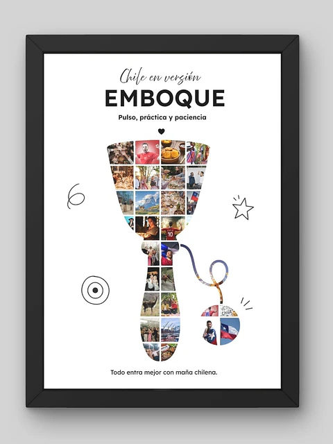 Cuadro Personalizado – Chile en Versión Emboque: Pulso, Práctica y Paciencia
