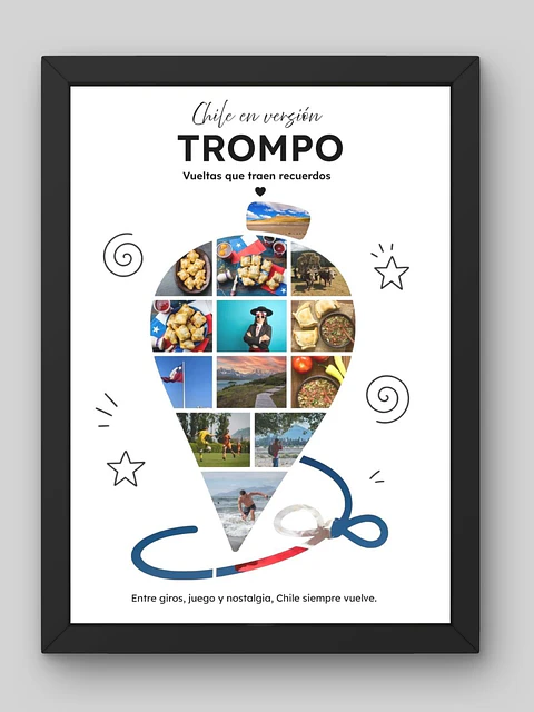 Cuadro Personalizado – Chile en Versión Trompo: Vueltas que Traen Recuerdos