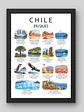 Cuadro Decorativo – Chile Paisajes: Ilustración Geográfica y Natural - Miniatura 1