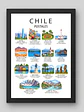 Cuadro Decorativo – Chile Postales: Ilustración de Destinos y Rincones Icónicos - Miniatura 1