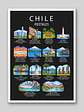 Cuadro Decorativo – Chile Postales: Ilustración de Destinos y Rincones Icónicos - Miniatura 2