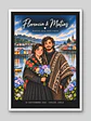 Cuadro Personalizado – Chiloé Personificación Ilustrada de Pareja en el Archipiélago - Miniatura 2
