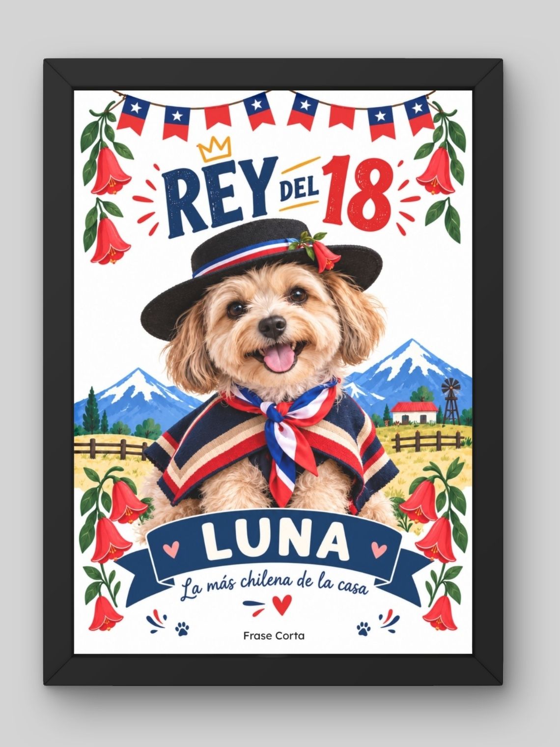Cuadro Personalizado – Rey del 18 Personificación de Mascota en la Tierra Huasa 1