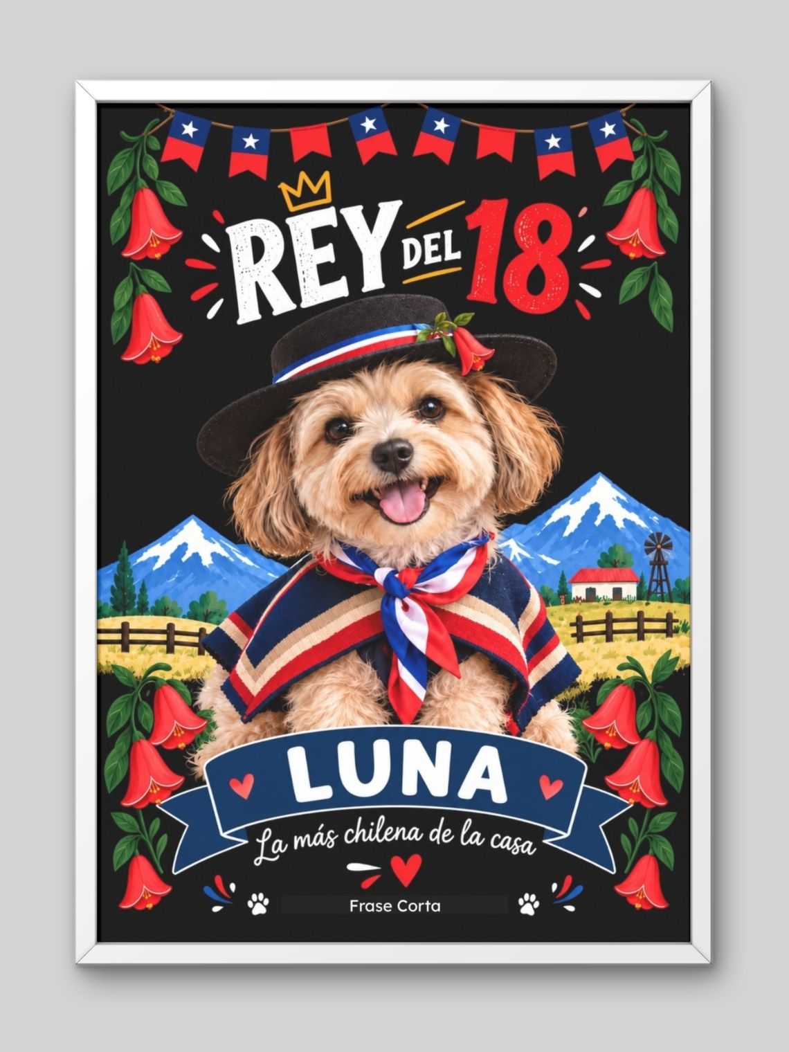 Cuadro Personalizado – Rey del 18 Personificación de Mascota en la Tierra Huasa 2