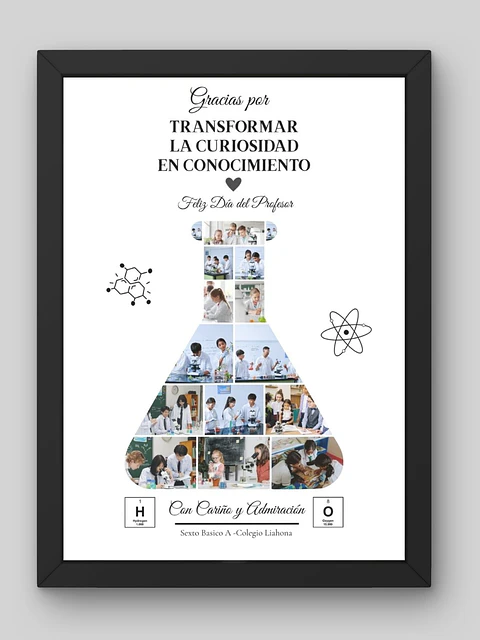 Cuadro Personalizado profesores– Matraz de Recuerdos: Transformar la Curiosidad en Conocimiento 