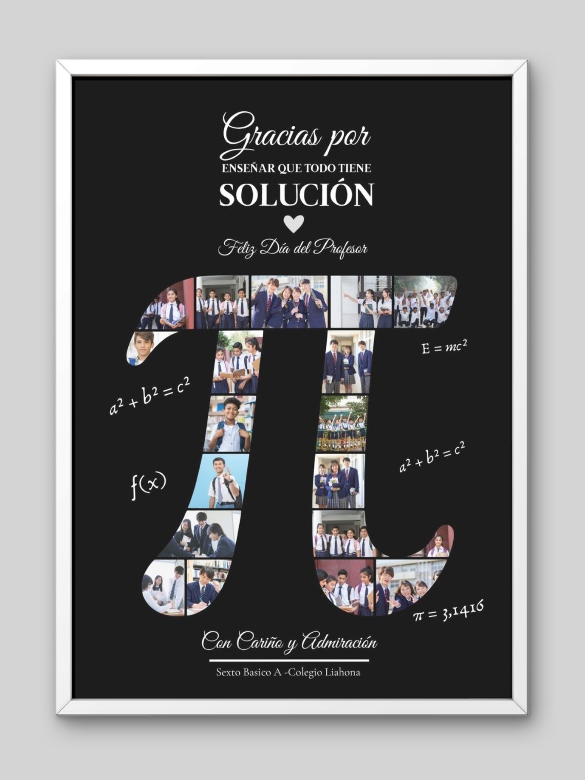 Cuadro Personalizado profesores–Símbolo Pi de Recuerdos: Enseñar que todo tiene solución 2