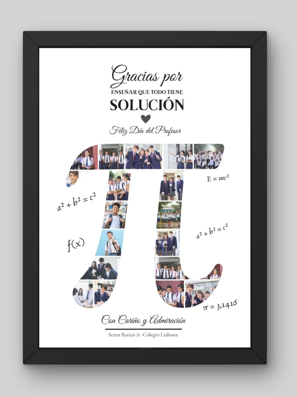 Cuadro Personalizado profesores–Símbolo Pi de Recuerdos: Enseñar que todo tiene solución 1
