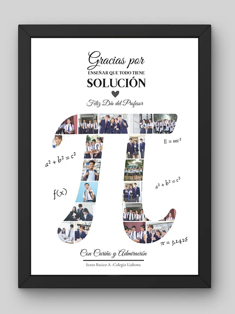 Cuadro Personalizado profesores–Símbolo Pi de Recuerdos: Enseñar que todo tiene solución