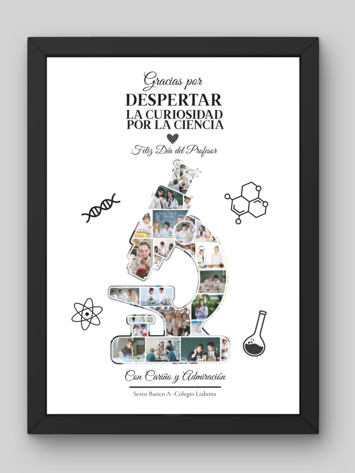 Cuadro Personalizado profesores–Microscopio de Recuerdos: Despertar la Curiosidad por la Ciencia 1
