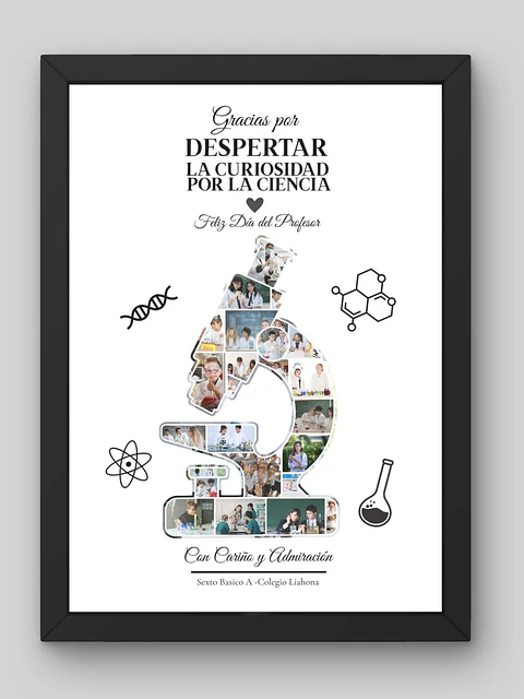 Cuadro Personalizado profesores–Microscopio de Recuerdos: Despertar la Curiosidad por la Ciencia