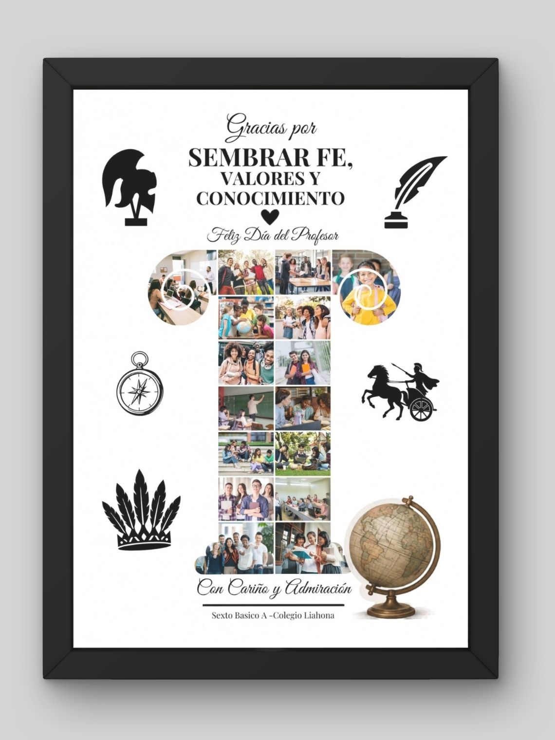 Cuadro Personalizado profesores–Columna de Recuerdos: Sembrar Fe, Valores y Conocimiento 1