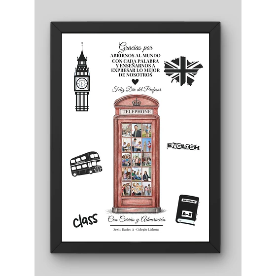 Cabina Telefónica de Recuerdos – Cuadro personalizado Día del Profesor Pigyfante