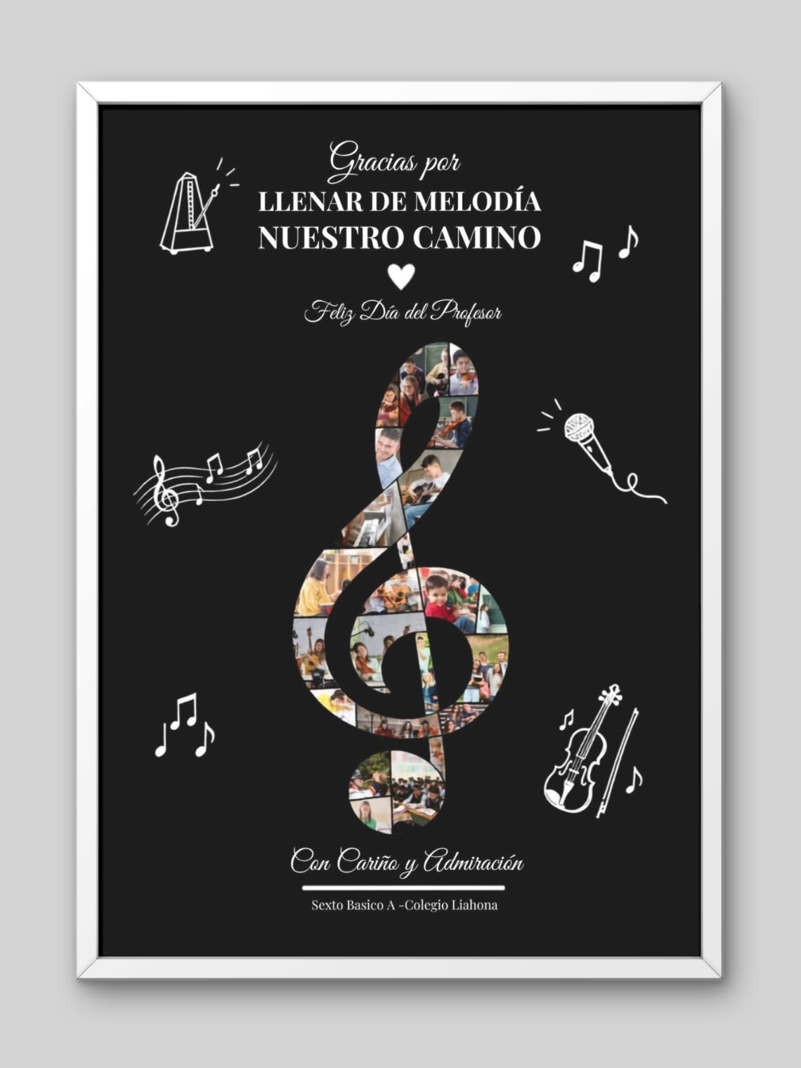 Cuadro Personalizado profesores–Clave de Sol de Recuerdos: Llenar de Melodía Nuestro Camino 2