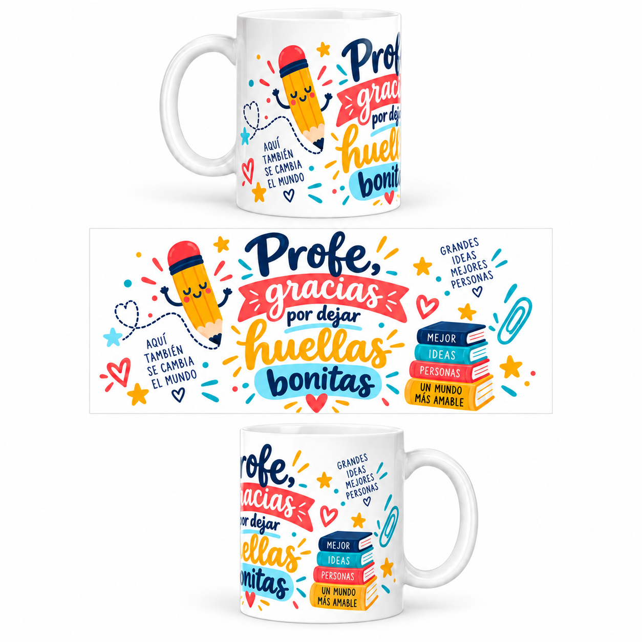 Taza Ilustrada – Profe Gracias por Dejar Huellas Bonitas 1