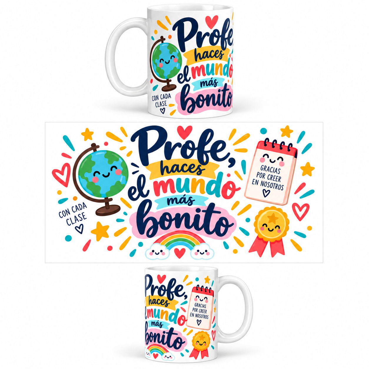 Taza Ilustrada – Profe Haces el Mundo Más Bonito 1