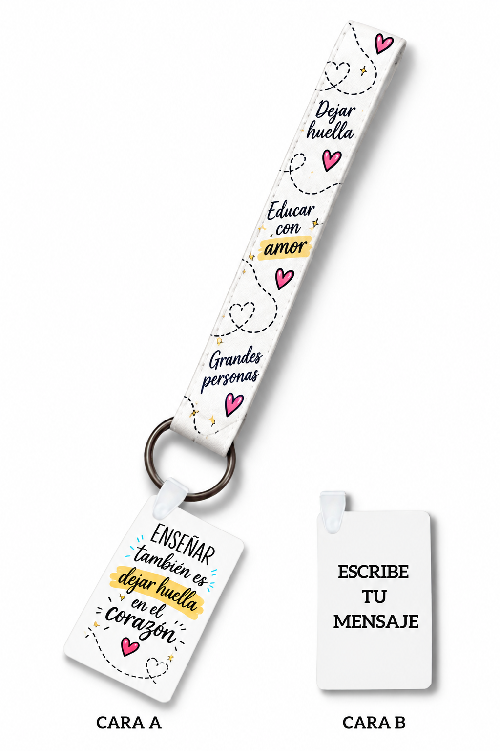 Llavero Personalizado Cinta Sublimada y Placa Rígida Enseñar También es Dejar Huella en el Corazón 1