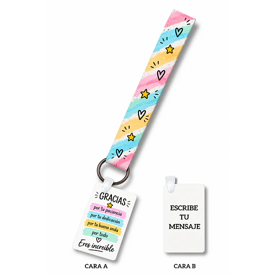 Gracias por tu paciencia y dedicación – Llavero personalizado Día del Profesor Pigyfante