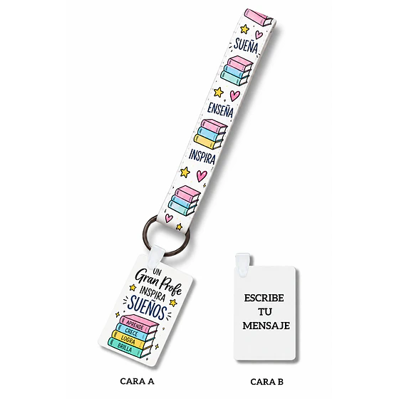 Un gran profe inspira sueños – Llavero personalizado Día del Profesor Pigyfante