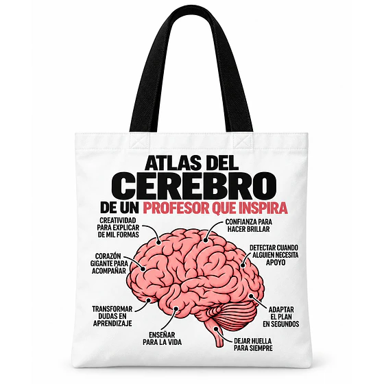 Atlas del Cerebro · Profesor que Inspira – Totebag creativo Día del Profesor Pigyfante